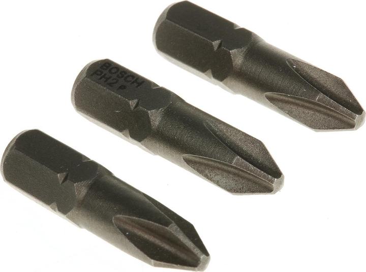 Produktbild Bosch Professional Zubehör Schrauberbit Extra-Hart PH 2, 25 mm, 3er-Pack (Kreuz Phillips PH)