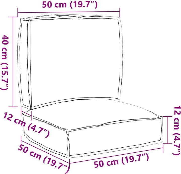 Produktbild VidaXL Pallet Kissen Set (50 x 50 x 12 cm)