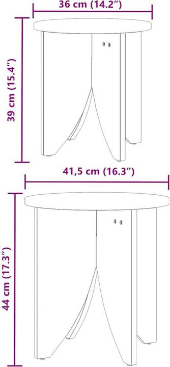 Produktbild vidaXL Couchtisch (41.50 x 41.50 x 44 cm)