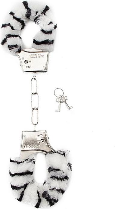 Actual product image Doc Johnson Furry Handcuffs - Zebra