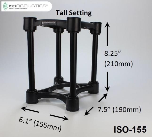 Produktbild Isoacoustics ISO-155 Set - Speakerstandaard (1 Paar, Ständer, Höhenverstellbar, Neigbar)