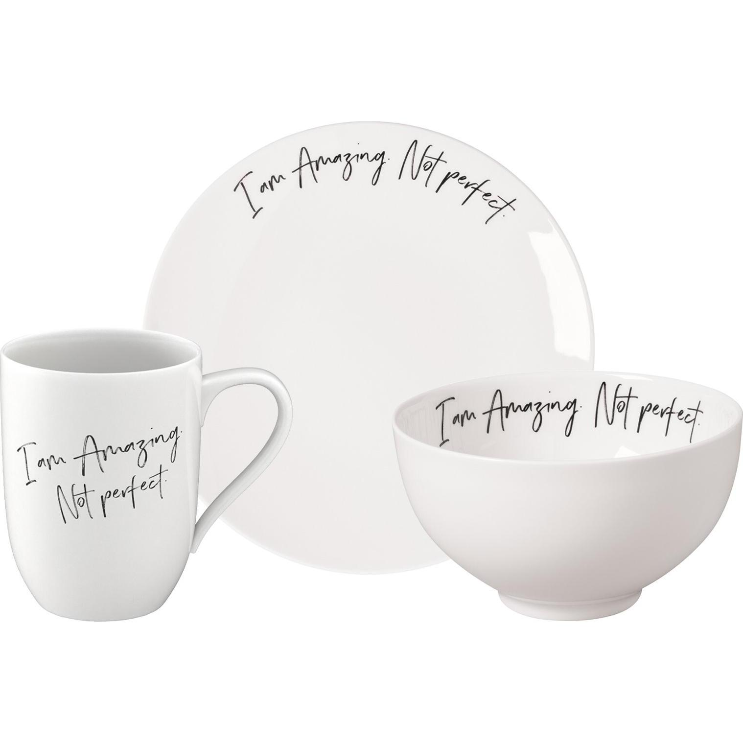 Villeroy & Boch, Geschirrset, Statement Frühstücks-Set Amazing not perfect (3 Stück)