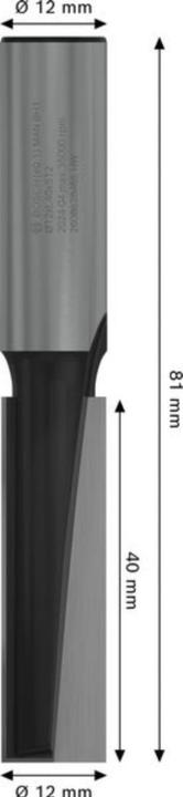 Produktbild Bosch Professional Zubehör Nutfräser, 12 mm, D1 12 mm, L 40 mm, G 81 mm