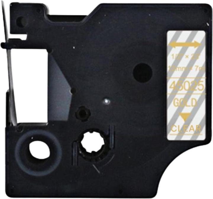 Immagine prodotto Hermex Alternatives Etikettenband zu Dymo D1 45025 Beschriftungsband (1.20 cm, Oro, Trasparente)