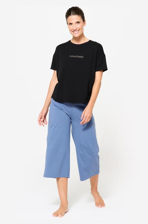 Actual product image Kimjaly Yoga Caprihose Damen hoher Bund - kometenblau (3XL)