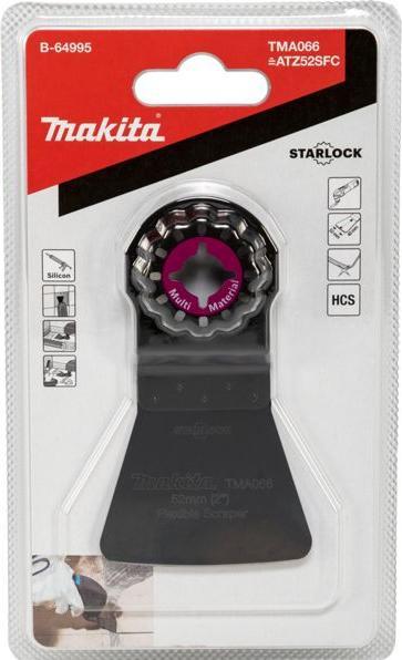 Produktbild Makita B-64995 MULTITOOL Schabaufsatz 52mm FLEXIBEL TMA066 HCS, STARLOCK, Für Ziegel, Fliesen, Spachtelmas