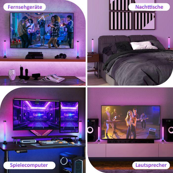 Produktbild Swisshandel24 2er-Set LED-Lampe, Tischlampe mit App- und Fernsteuerung, Farb-Modi, Weiss