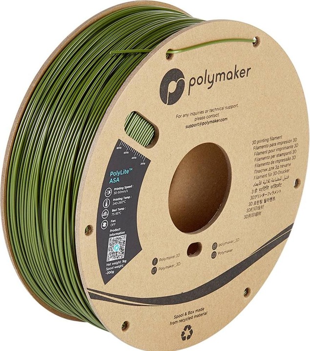 Produktbild Polymaker PolyLite ASA (ASA, 1.75 mm, 1000 g, Grün)