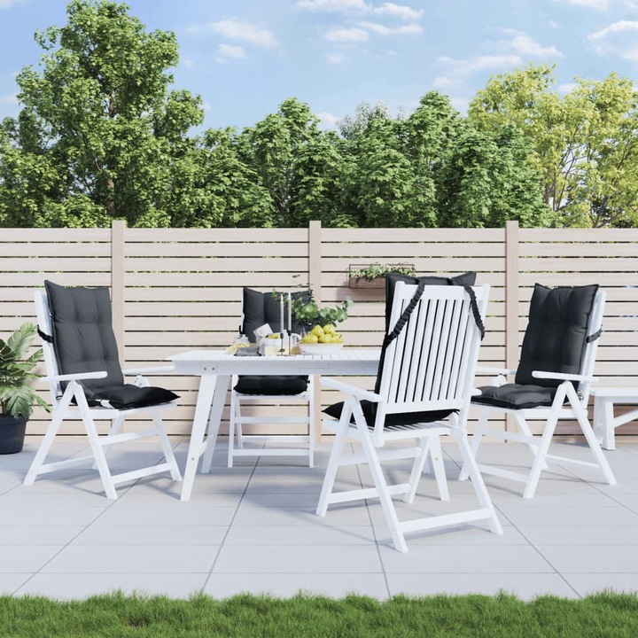 Immagine prodotto VidaXL Cuscini per sedia con schienale alto 4 pezzi. Tessuto Oxford (120 x 50 x 7 cm)