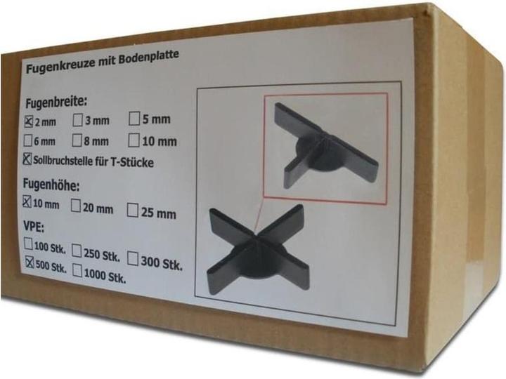 Actual product image Sanpro Joint crosses with 1 mm base plate, size 2 mm / height 10 mm, quantity 500 pieces