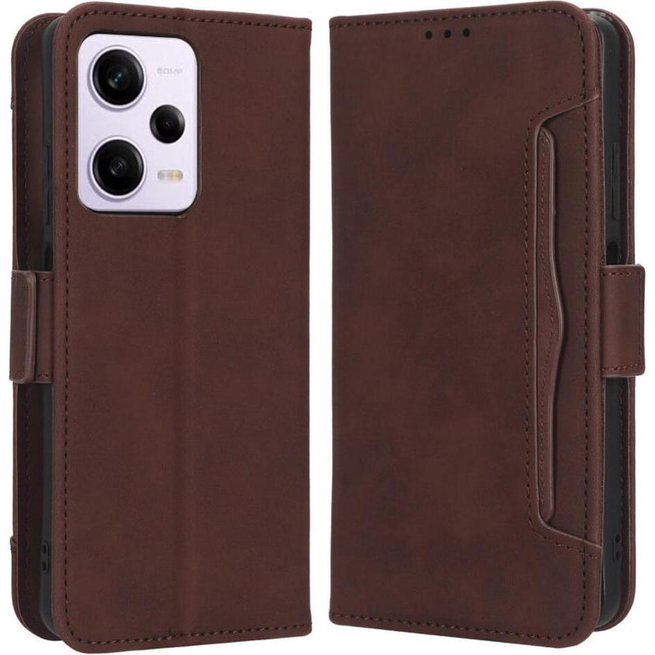 Cover-Discount Xiaomi Poco X5 Pro - Etui mit vielen Kartenfächer braun (Xiaomi Poco X5 Pro), Smartphone Hülle, Braun