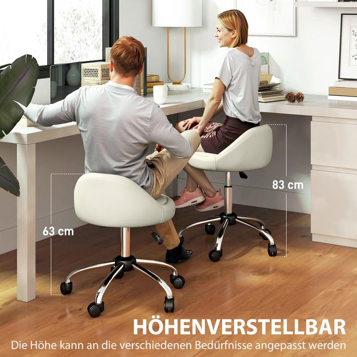 Actual product image Homcom Salonstuhl Kunstleder, Mehrschichtplatte Weiss (53 - 73 cm)