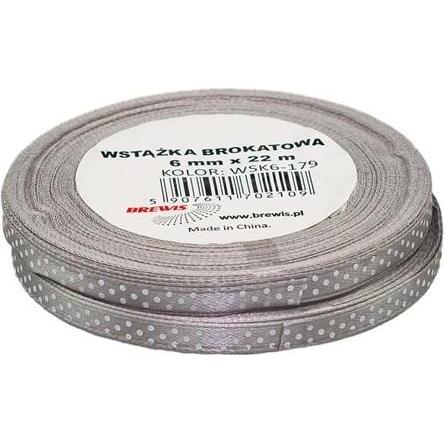 Brewis, Confezione regalo, Silber gepunktetes Satinband 6mmx22m 2St (2x)