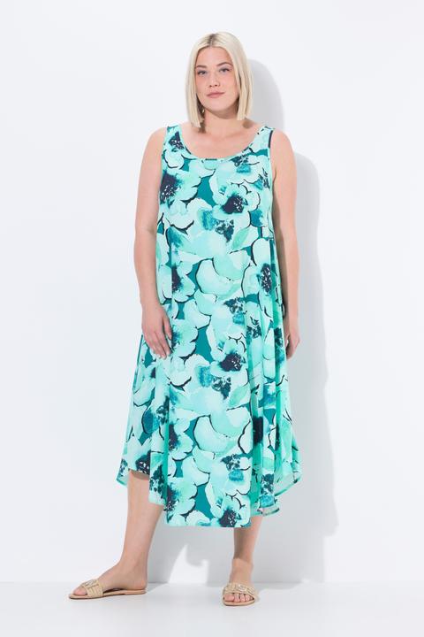 Produktbild Ulla Popken Midikleid, Blüten, A-Linie, Rundhals, ärmellos (42, 44)