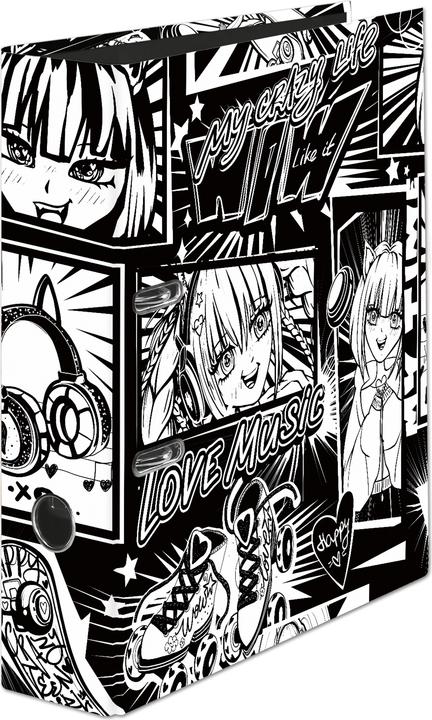 Falken Motif Folder Manga Motif Black&White (A4, 80 mm, 6 Piece)