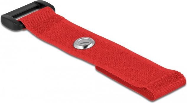 Produktbild Delock Klett-Kabelbinder mit Schlaufe und Befestigungsöse L 150 x B 20 mm rot 5 Stück (Klettkabelbinder, 150 mm, 5 Stk.)