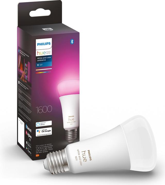 Actual product image Philips Hue White & Color Ambiance BT (E27, 13.50 W, 1600 lm, 1 x, F)