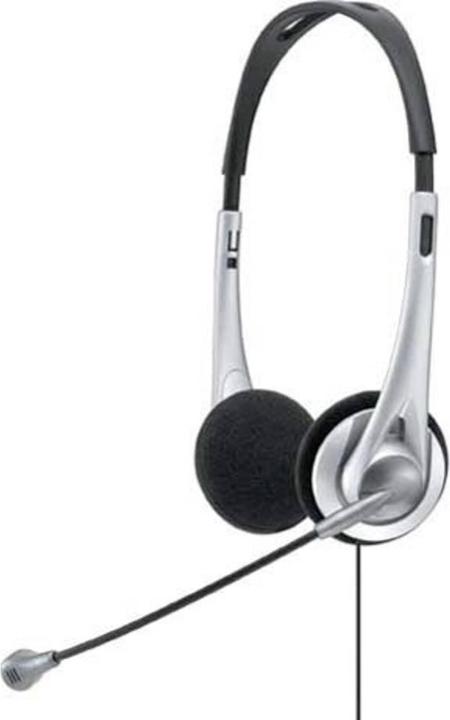 Actual product image Renkforce Computer On Ear Headset wired Stereo Black, Silver Loudest (Cable)