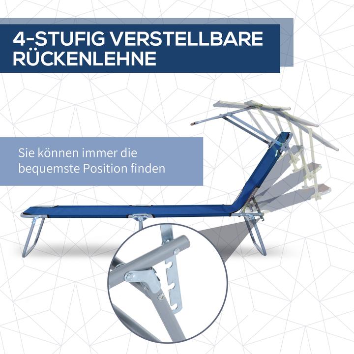 Image du produit Outsunny Bain de soleil avec protection solaire (187 cm)