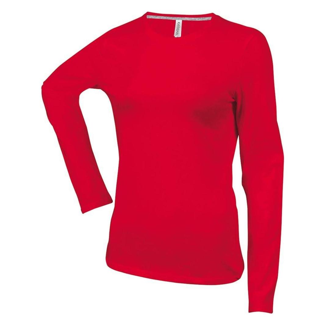 Kariban, Damen, Shirts, Col Rond, Rot, (M)