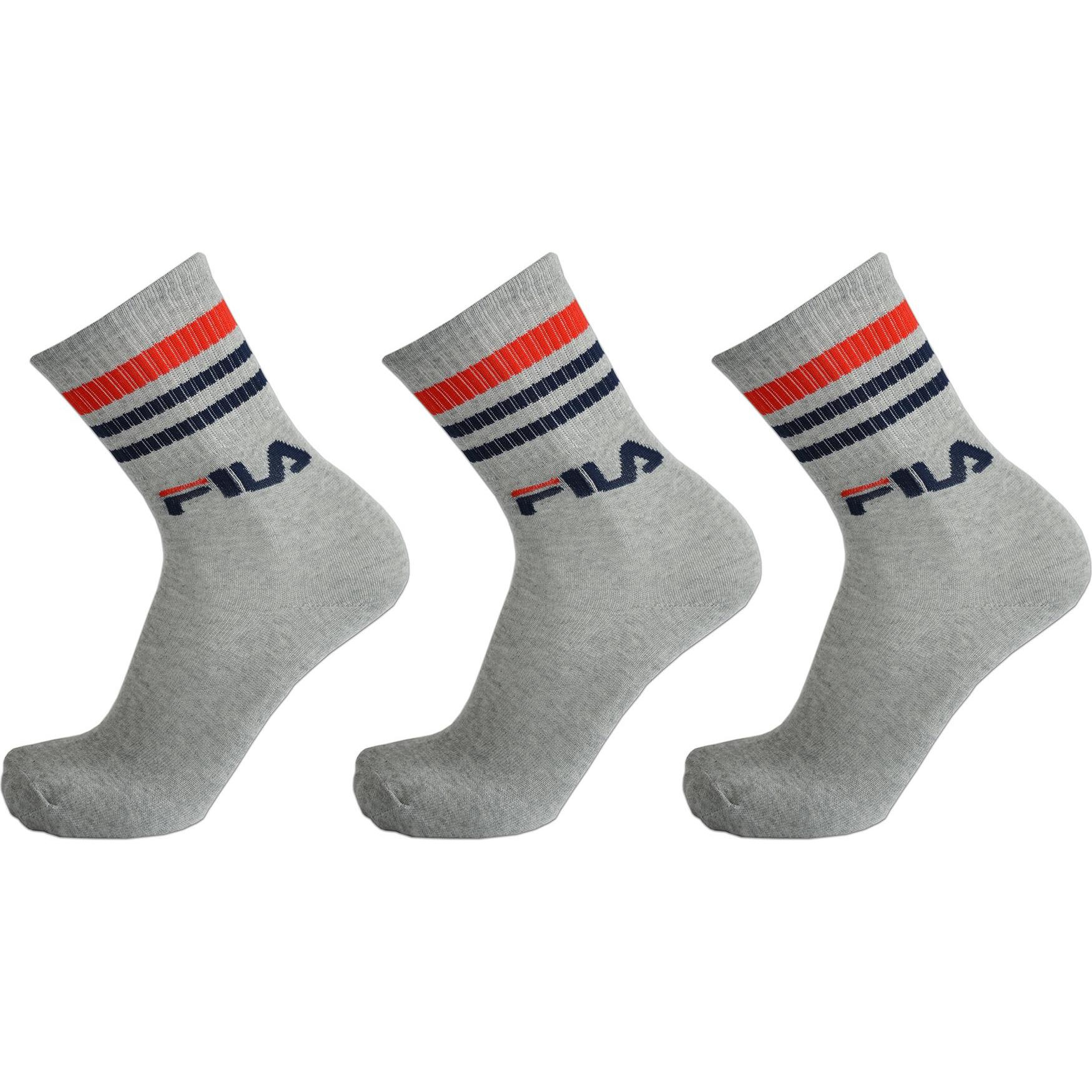 FILA, Herren, Socken, Normal Socks 3 Pack, Grau, (3er Pack, 35 - 38)