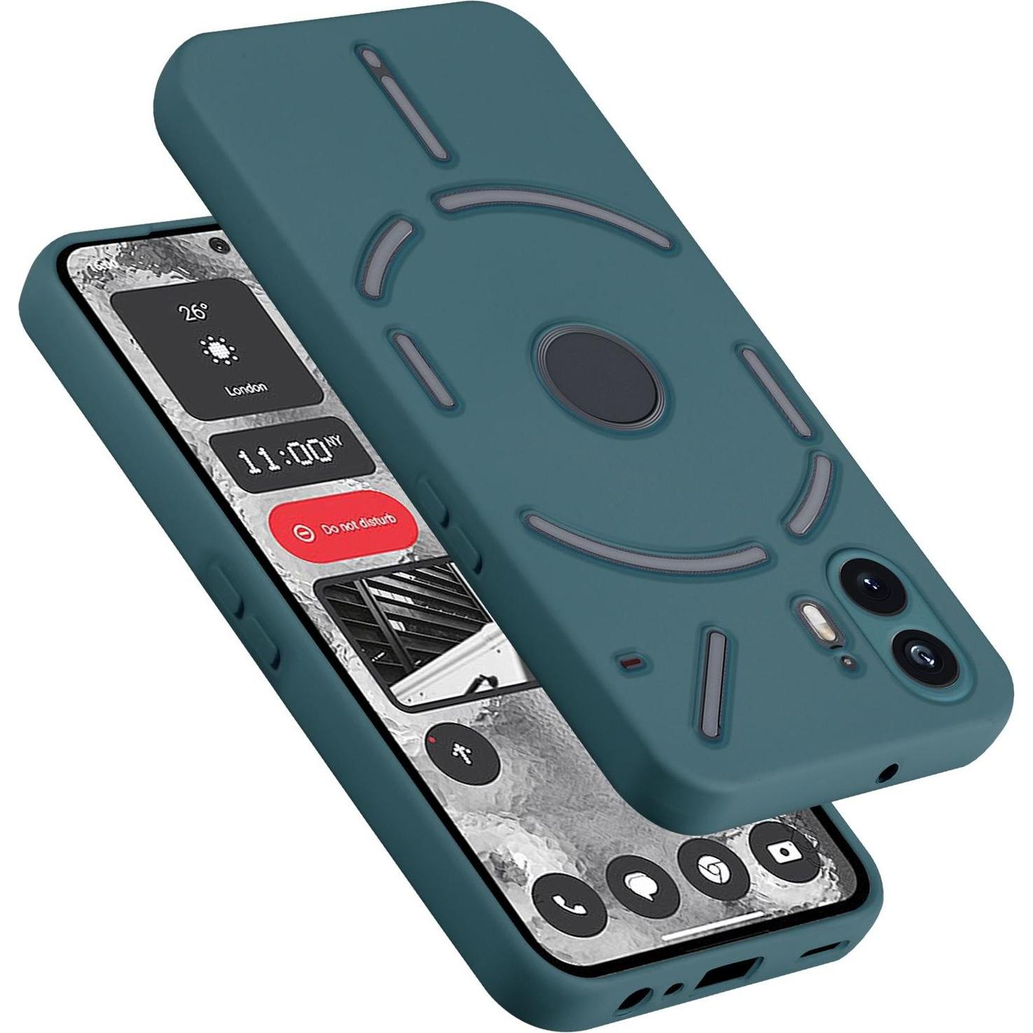 Cadorabo Hülle für Nothing Phone 2 TPU im Liquid Schutz Design (Nothing Phone (2)), Smartphone Hülle, Grün