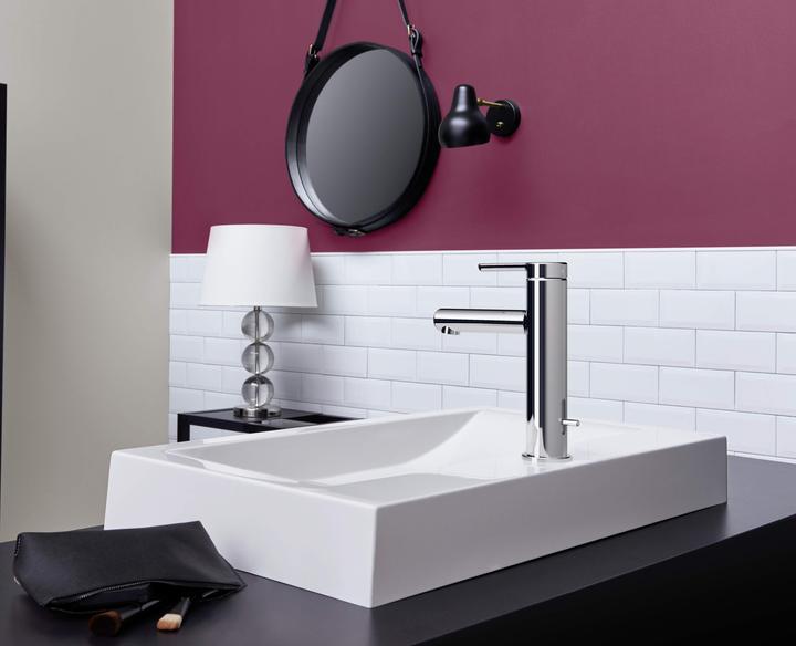 Actual product image Hansa HANSADESIGNO Style basin mixer, 125mm projection, with drain set, 51832293