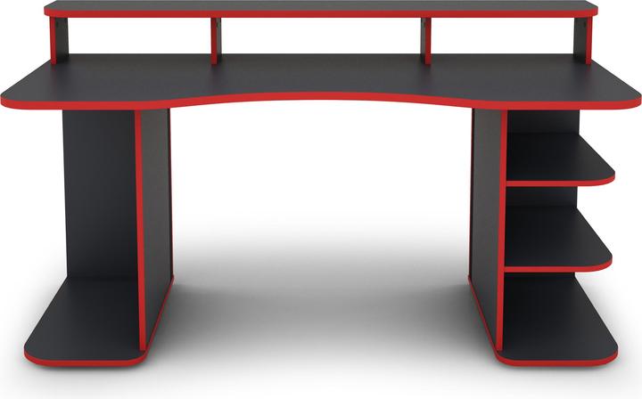 Produktbild Homexperts FLYNN Schreibtisch Breite 160 cm, anthrazit mit roter Kante
