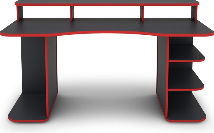 Produktbild Homexperts FLYNN Schreibtisch Breite 160 cm, anthrazit mit roter Kante
