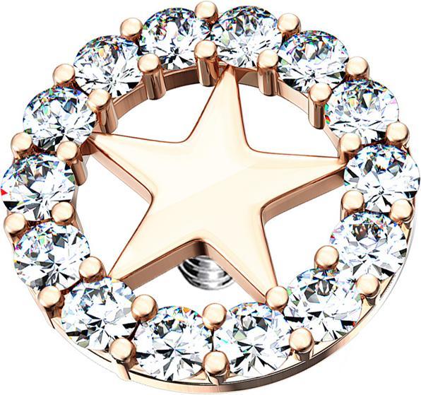 Produktbild Star Piercing Dermal Anchor rosegold Sternkreis silber (Messing, Chirurgenstahl 316L)
