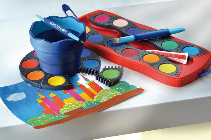 Actual product image Faber-Castell Gouache Connector paint box turquoise with 12 (12 ml)