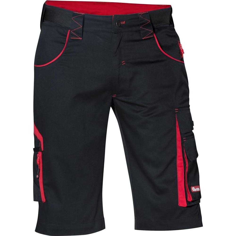 Magni, Arbeitshose, FORTIS Herren Bermuda/Arbeitshose kurz 24 schwarz/rot Gr.54 (54)