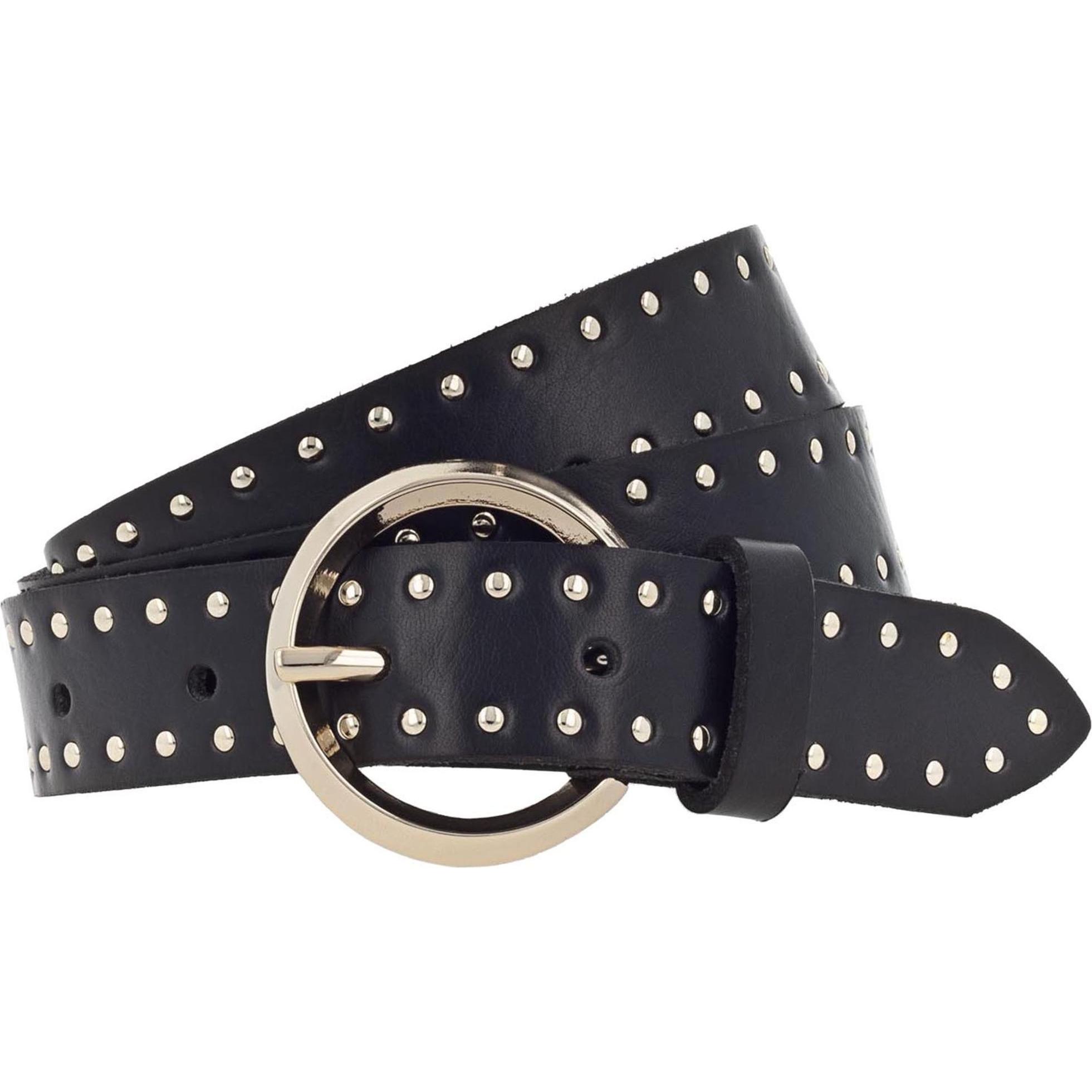 Vanzetti, Damen, Gürtel, Nietengürtel Leder, Schwarz, (85)