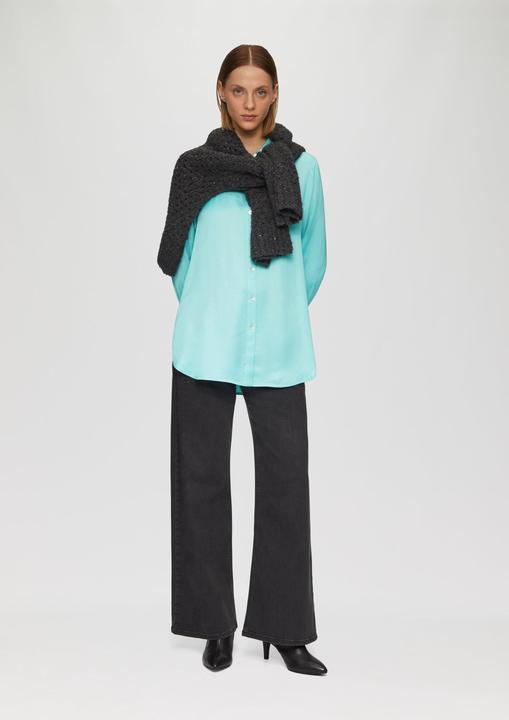 Produktbild S.Oliver Bluse Longbluse aus Viskosesatin mit Perlmuttknöpfen (36)
