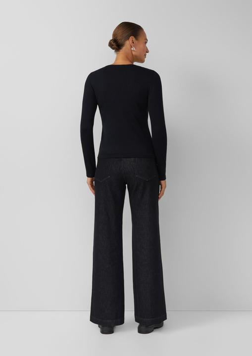 Produktbild s.Oliver Strickpullover Feinstrick-Pullover im Slim Fit mit Schmucksteinen (48)