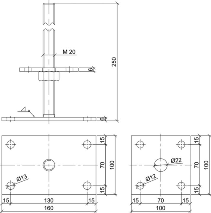 Produktbild Pitzl Stützenfüsse PTP easy (Stützenfuss, 1 Stk.)