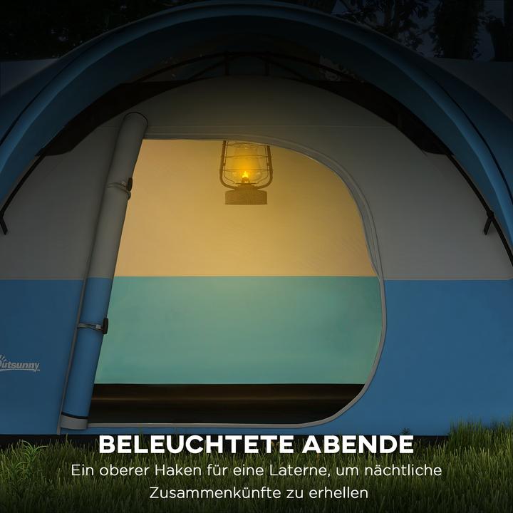 Actual product image Outsunny Tunnelzelt Polyester Blau (Tunnel tent, 6 persons)