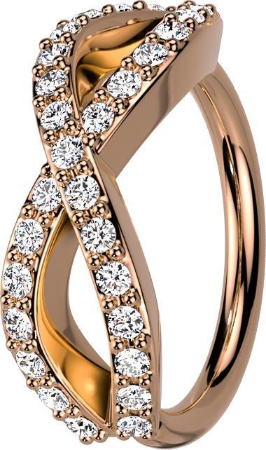 Immagine prodotto Star Piercing Anello Micro Piercing infinito in oro rosa con cristalli (Ottone)