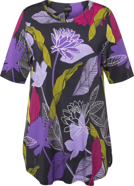Produktbild Ulla Popken Slinkyshirt, Blüten, A-Linie, Rundhals, Halbarm (42, 44)