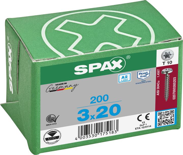Produktbild Spax A2 Halbrundkopf T-Star Plus T10 Vollgewinde (200 Schrauben pro Stück)