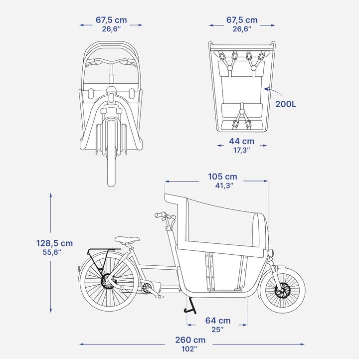 Immagine prodotto Btwin E-cargo bike Cargobike Long John F900E Family giallo