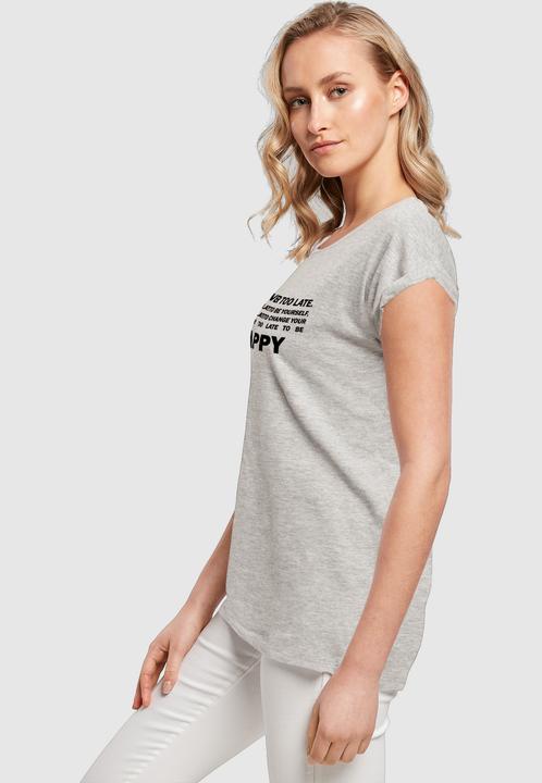 Produktbild Merchcode Ladies Never Too Late Extended Shoulder Tee - 111665 (3XL)
