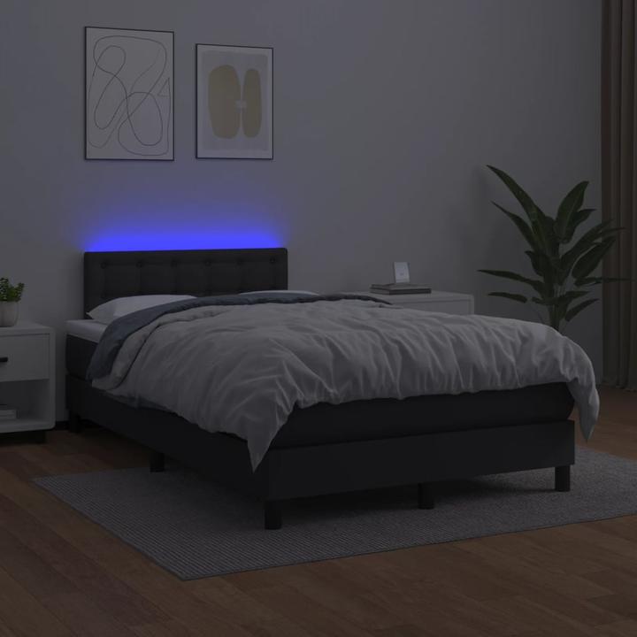 Actual product image vidaXL Bo x springbett mit Matratze & LED 120 x 190 cm Kunstleder (120 x 190 cm)