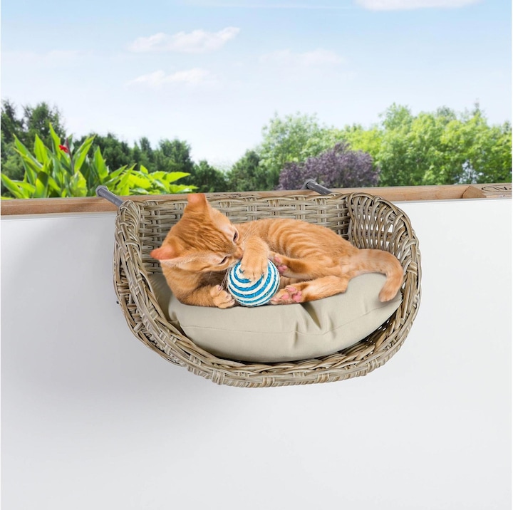 Produktbild Greemotion Katzenkorb Rattan-Optik, Beige (Katze)