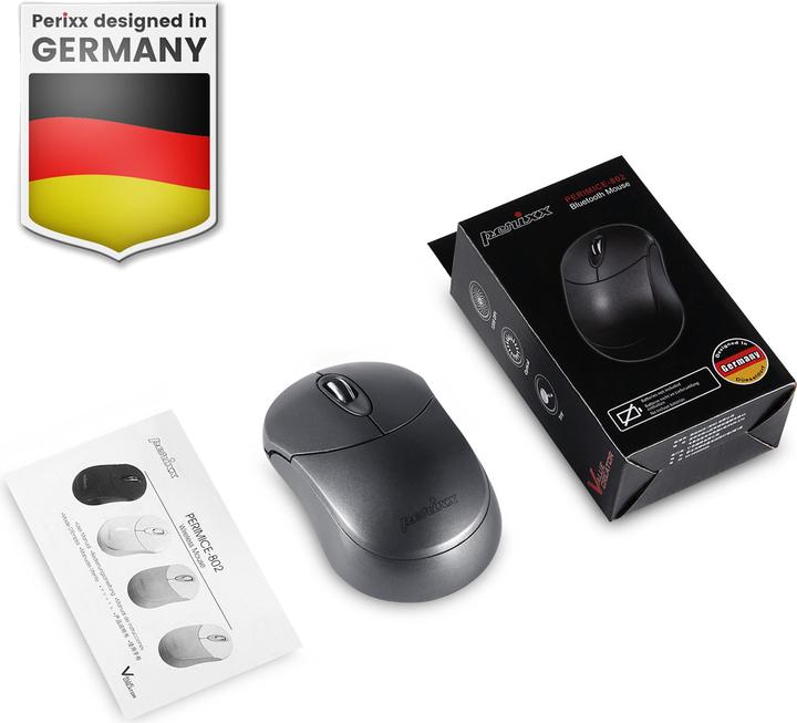 Actual product image Perixx PERIMICE-802IN, Bluetooth-Maus für PC und Tablet, schnurlos, Iron (Wireless)