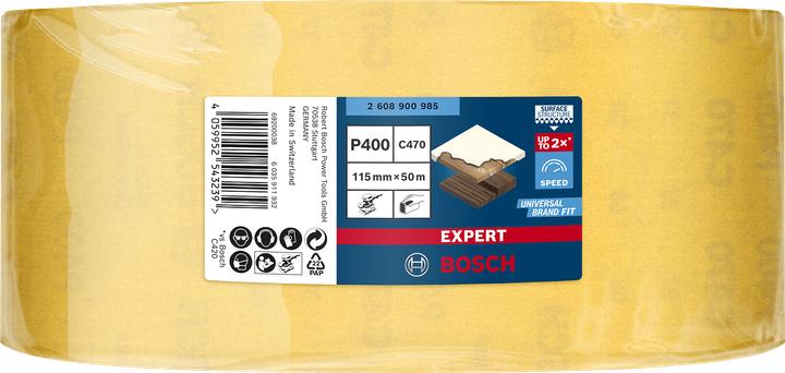 Produktbild Bosch Professional Zubehör EXPERT C470 Schleifpapierrolle zum Handschleifen, 115 mm x 50 m, G 400 (400)