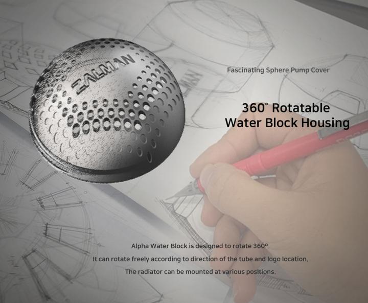 Actual product image Zalman ALPHA24 White CPU Liquid Cooler 240mm Radiator 2 x 10 mm Fan ARGB pump Dual