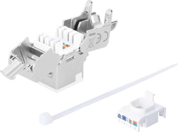 Produktbild Intellinet Cat6a 10G Slimline Keystone-Modul, geschirmt und werkzeuglos, weiss (Keystone Modul)