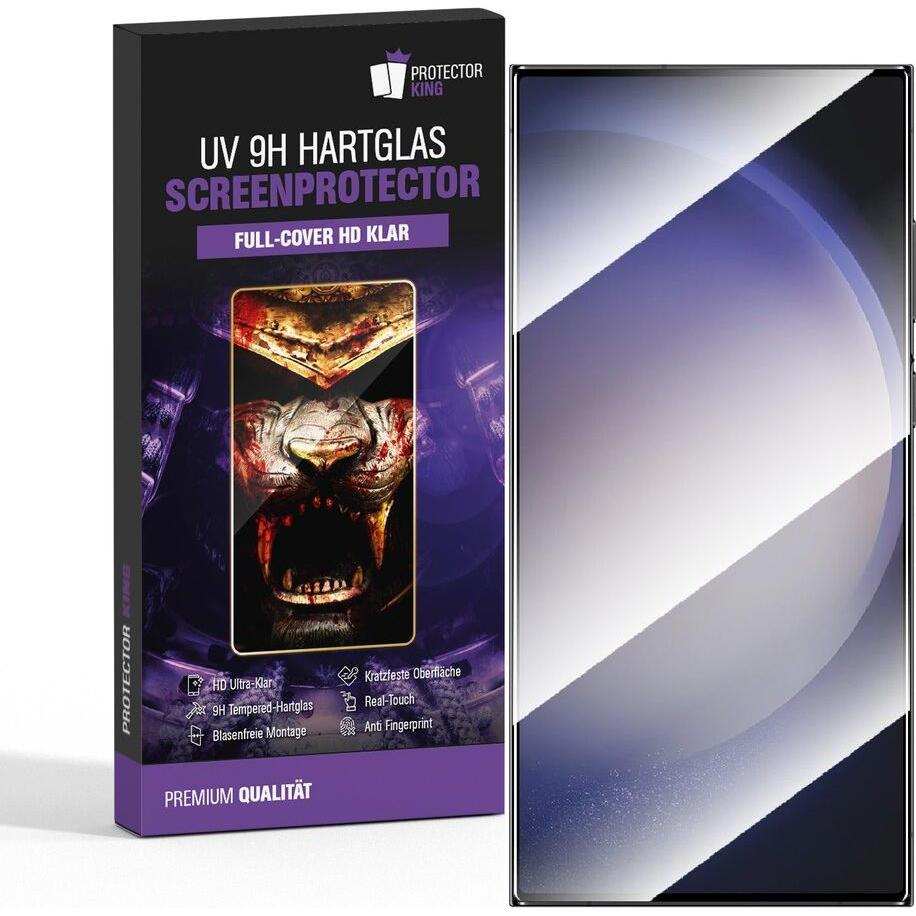 Protectorking 4x UV Liquid Echtes Tempered 9H Panzerhartglas 3D KLAR (4 Stück, Samsung Galaxy S24 Ultra), Smartphone Sch...