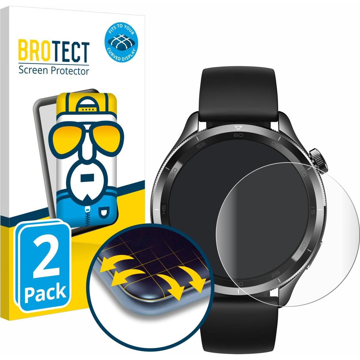 BROTECT Fullscreen Schutzfolie Displayschutz Folie Klar Transparent, Smartwatch Schutzfolie, Transparent